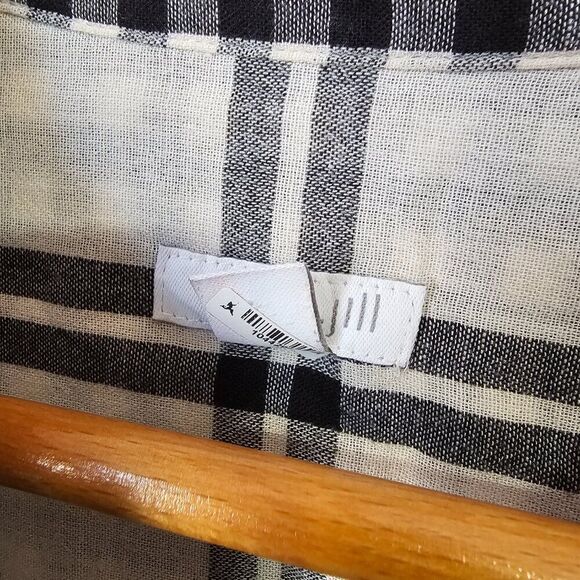 NWOT J JILL CHECKERED/ PLAID HALF BUTTONED SOFT COTTON LONGSLEEVES TOP SMALL - Picture 12 of 15